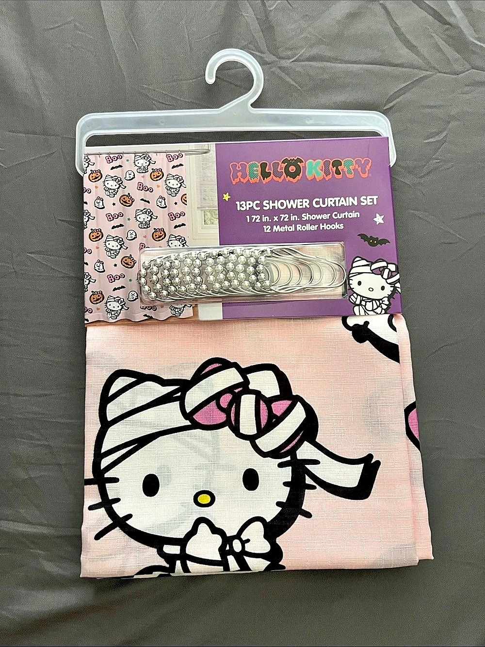 Hello Kitty 13pc Shower Curtain Set 13-Piece Pink & White Shower Curtain Set